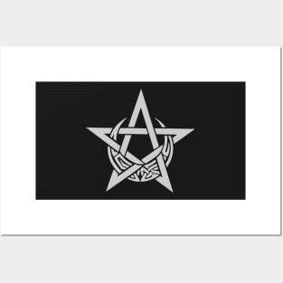 Black Celtic Pentacle | Pentagram | Celtic Moon Posters and Art